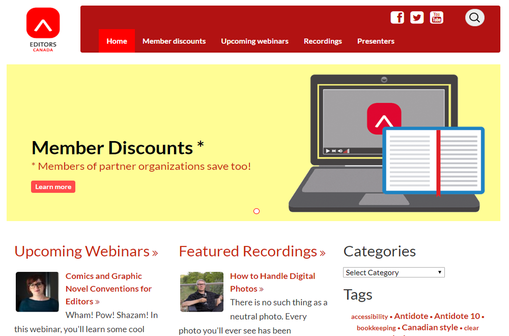 Editors Canada Training website screenshot